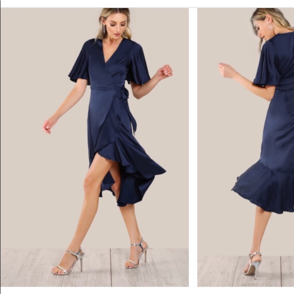 Size Small SHEIN Satin Wrap Dress